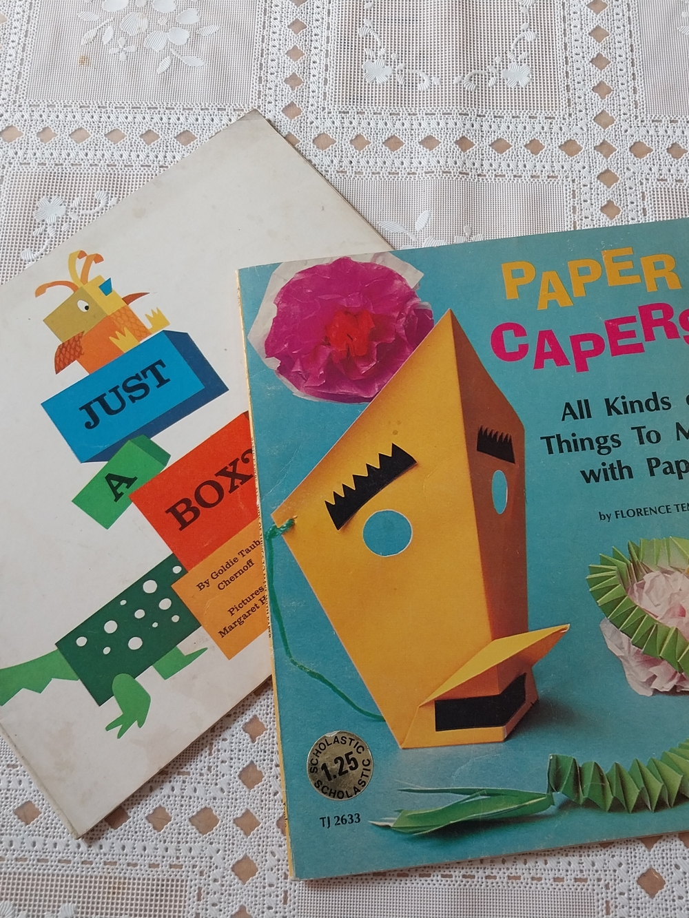 Vintage Just A Box? & Paper Capers Books Paperback Softcover Paper Crafts Kids